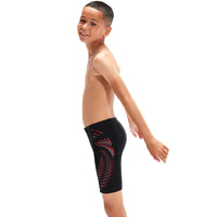 Speedo - Boys Placement Print Jammer - Black/Red