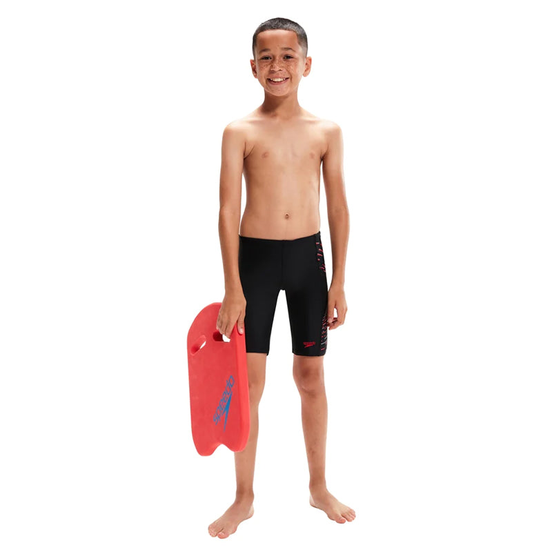 Speedo - Boys Placement Print Jammer - Black/Red