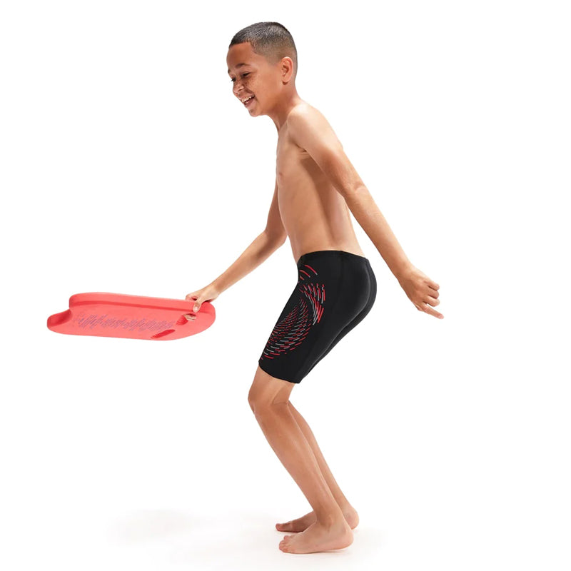 Speedo - Boys Placement Print Jammer - Black/Red