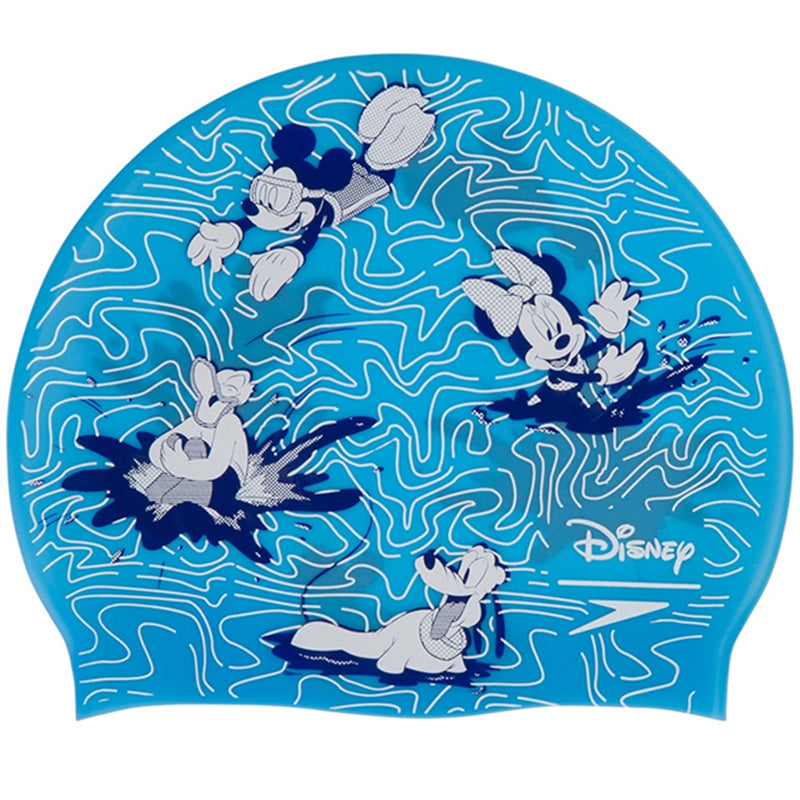 Speedo - Disney Junior Cap Mickey Mouse Slogan Print Swim Hat - Blue/White