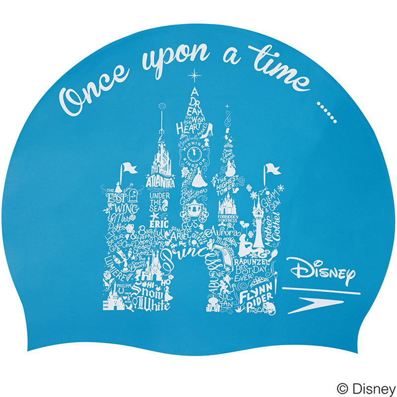 Speedo - Disney Princess Castle Junior Slogan Silicone Cap - Blue/White