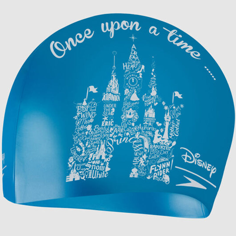 Speedo - Disney Princess Castle Junior Slogan Silicone Cap - Blue/White