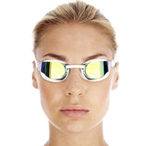 Speedo - Fastskin Hyper Elite Mirror Adult Goggles - White/Grey/Gold