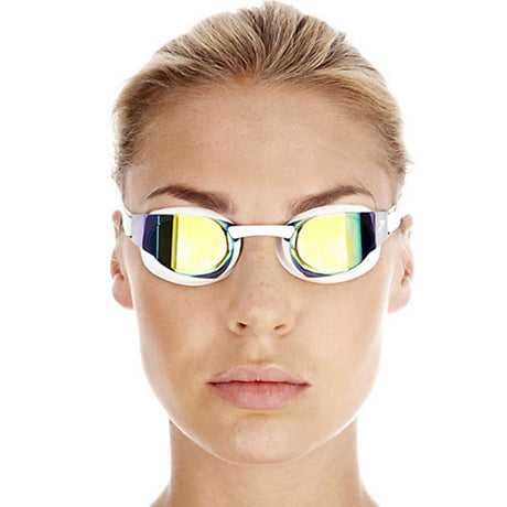 Speedo - Fastskin Hyper Elite Mirror Adult Goggles - White/Grey/Gold