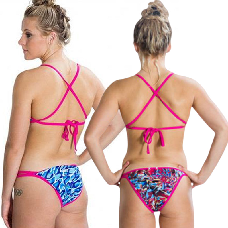 Speedo - Flipturns Flip Reverse Two Piece Swimsuit - Pink/Blue