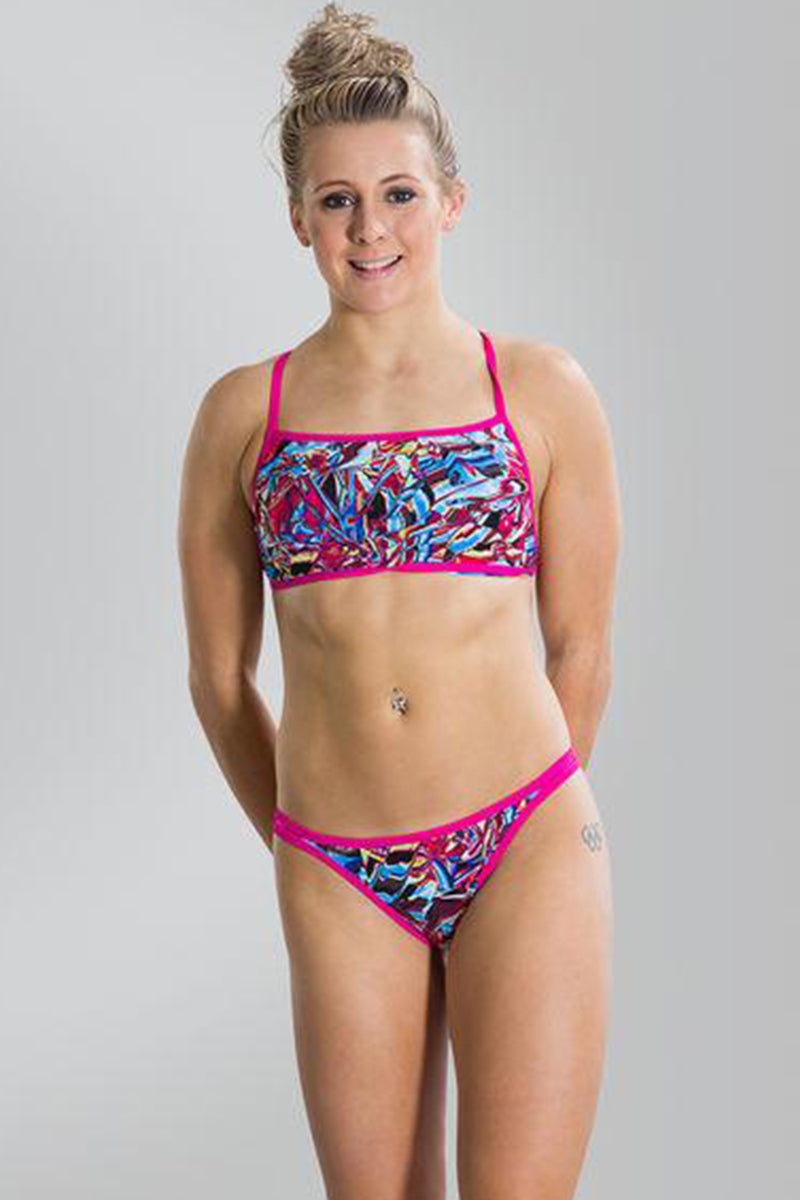 Speedo - Flipturns Flip Reverse Two Piece Swimsuit - Pink/Blue