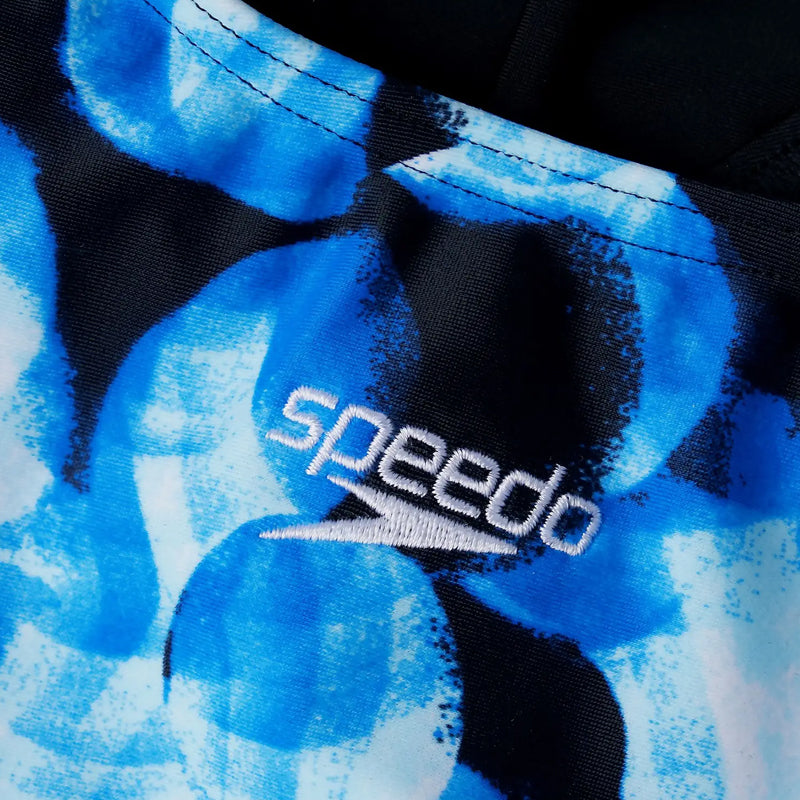 Speedo - Girls Allover Splashback Swimsuit - Black/Blue