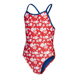 Speedo - Girls Bondi Vibe Allover Digital VBack Swimsuit - Red/White