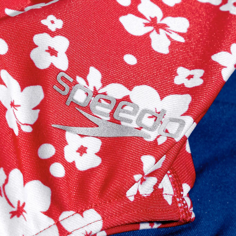 Speedo - Girls Bondi Vibe Allover Digital VBack Swimsuit - Red/White