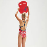 Speedo - Girls Bondi Vibe Allover Digital VBack Swimsuit - Red/White