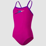 Speedo - Girl's Boom Placement Thinstrap Swimsuit - Purple/Blue
