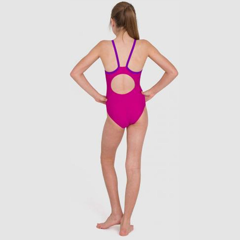 Speedo - Girl's Boom Placement Thinstrap Swimsuit - Purple/Blue