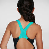 Speedo - Girls Digital Placement Splashback Swimsuit - Black/Green