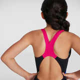 Speedo - Girls Digital Placement Splashback Swimsuit - Black/Pink