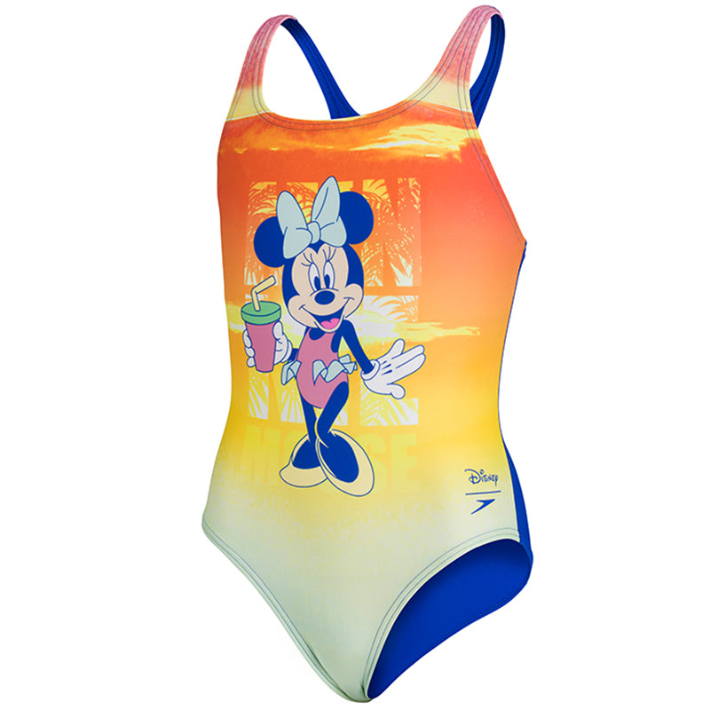 Speedo - Girl's Disney Minnie Mouse Medalist Swimsuit - Orange/Blue