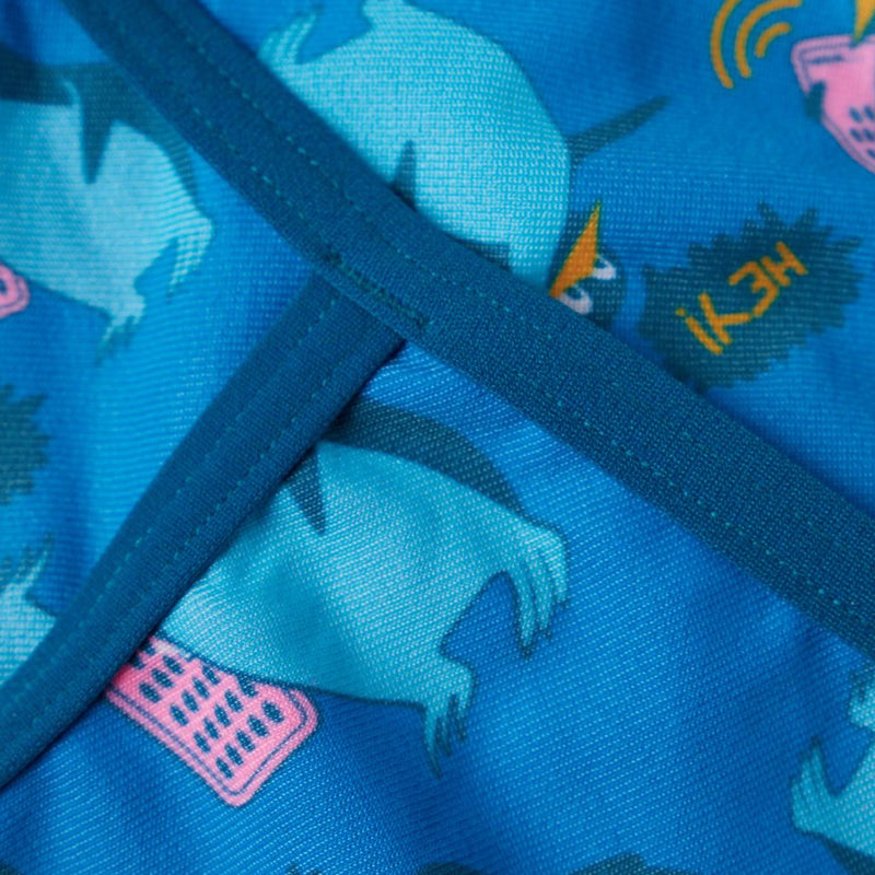 Speedo - Girls Flipper Phone Allover VBack Swimsuit - Blue/Blue