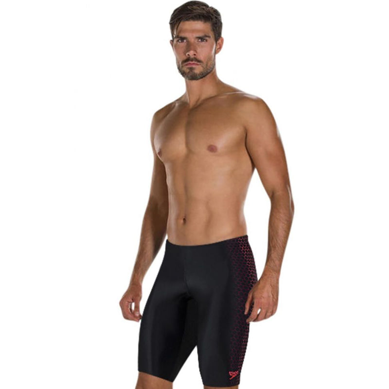 Speedo - Hexagonal Placement Jammer - Black/Phoenix Red