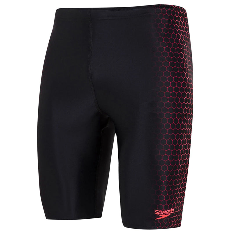 Speedo - Hexagonal Placement Jammer - Black/Phoenix Red
