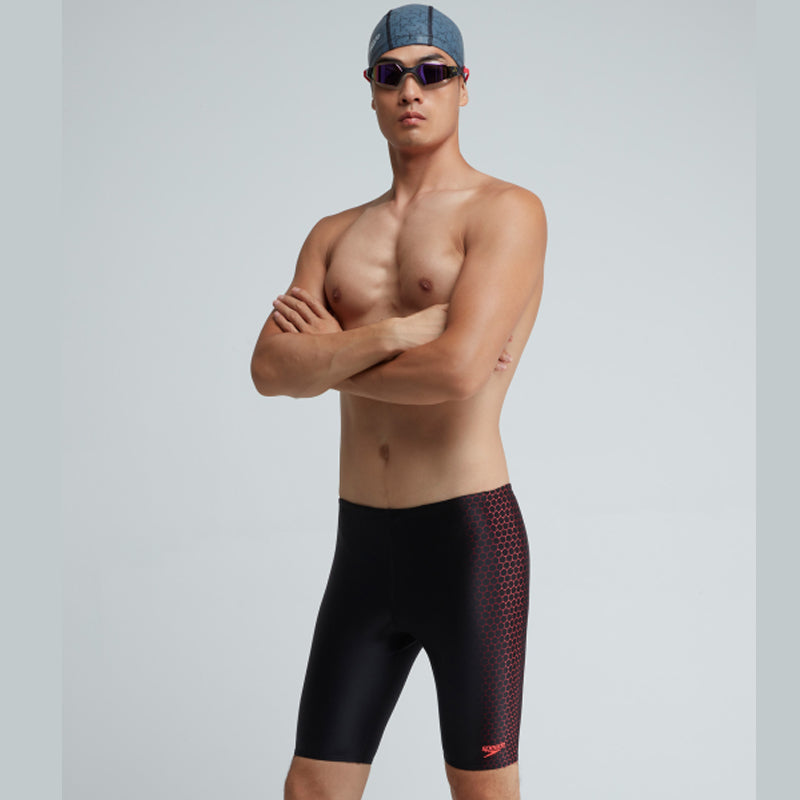 Speedo - Hexagonal Placement Jammer - Black/Phoenix Red