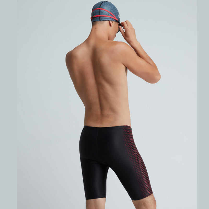 Speedo - Hexagonal Placement Jammer - Black/Phoenix Red