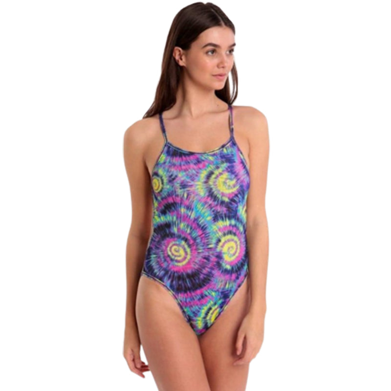 Speedo - Hippy Explosion Flip Reverse Swimsuit - Navy/Chroma Blue/Neon Orchid/Aquasplash