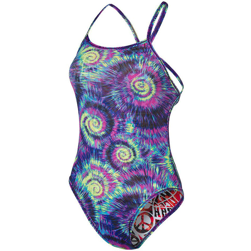 Speedo - Hippy Explosion Flip Reverse Swimsuit - Navy/Chroma Blue/Neon Orchid/Aquasplash