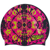 Speedo - Junior Slogan Silicone Cap - Black/Pink