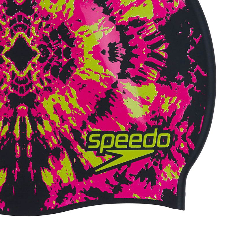 Speedo - Junior Slogan Silicone Cap - Black/Pink