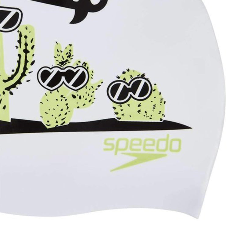 Speedo - Junior Slogan Silicone Cap - White