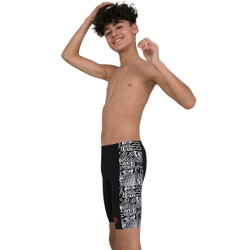 Speedo - Junior's Marvel Digital Panel Jammers - Black/White