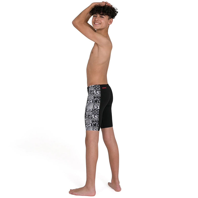 Speedo - Junior's Marvel Digital Panel Jammers - Black/White