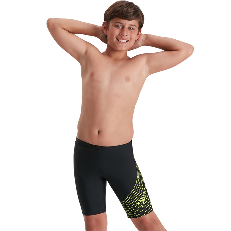 Speedo - Junior's Medley Logo Jammers - Black/Green