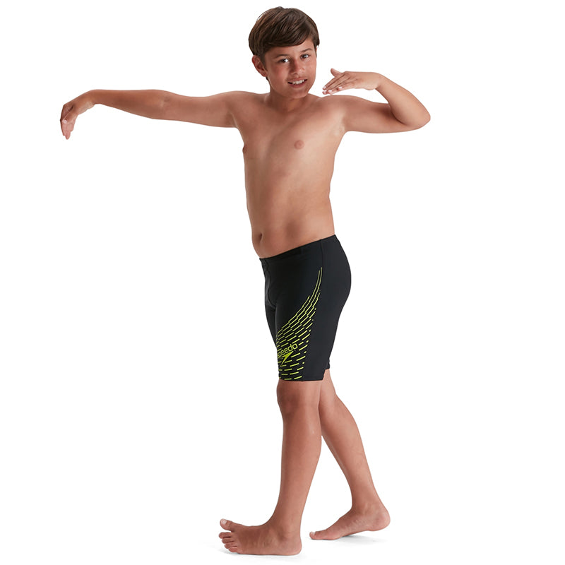 Speedo - Junior's Medley Logo Jammers - Black/Green
