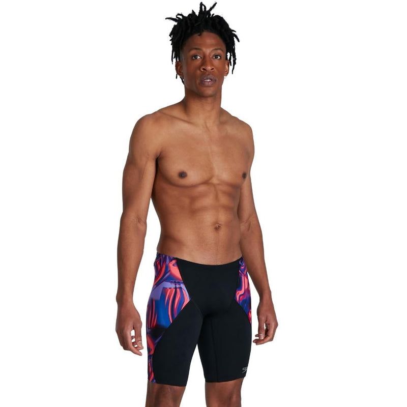 Speedo - Mens Allover Digital V-Cut Jammer - Black/Red