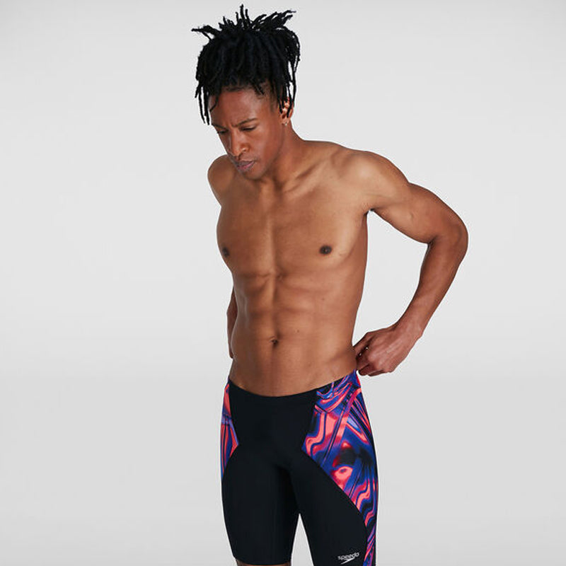 Speedo - Mens Allover Digital V-Cut Jammer - Black/Red