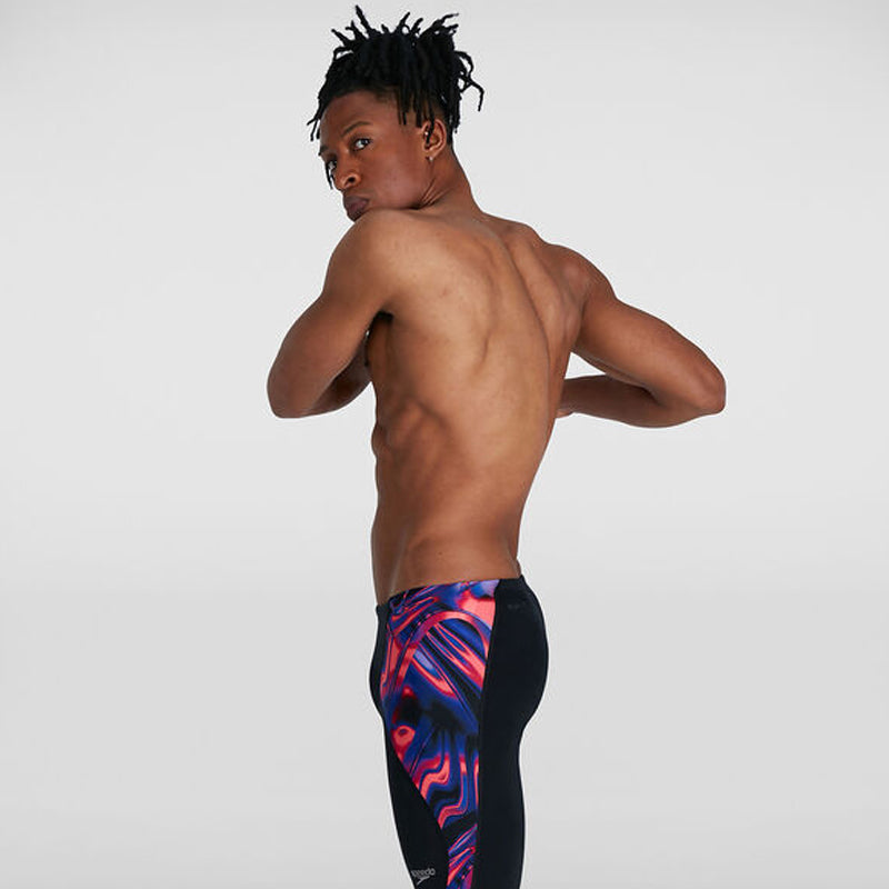 Speedo - Mens Allover Digital V-Cut Jammer - Black/Red