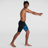 Speedo - Men's Allover V-Cut Jammer - Black/Blue