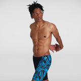 Speedo - Men's Allover V-Cut Jammer - Black/Blue
