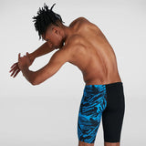 Speedo - Men's Allover V-Cut Jammer - Black/Blue