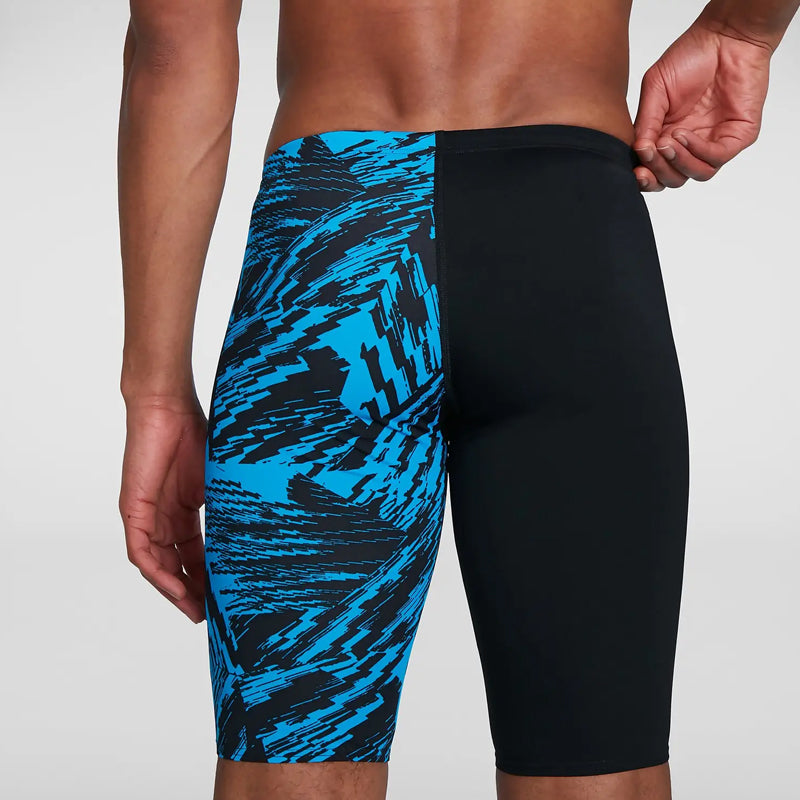 Speedo - Men's Allover V-Cut Jammer - Black/Blue