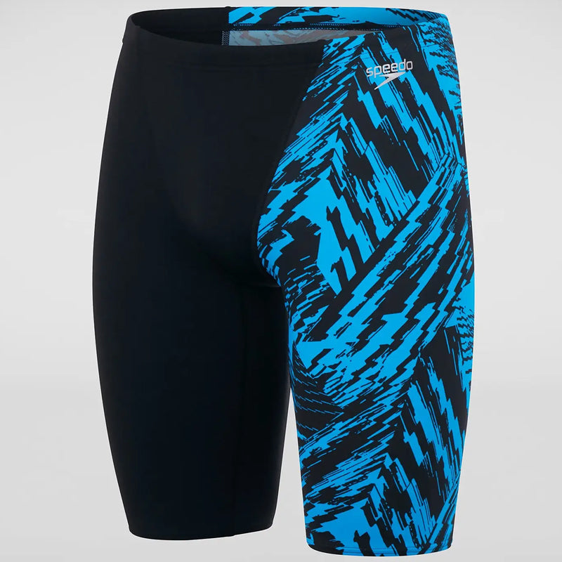 Speedo - Men's Allover V-Cut Jammer - Black/Blue