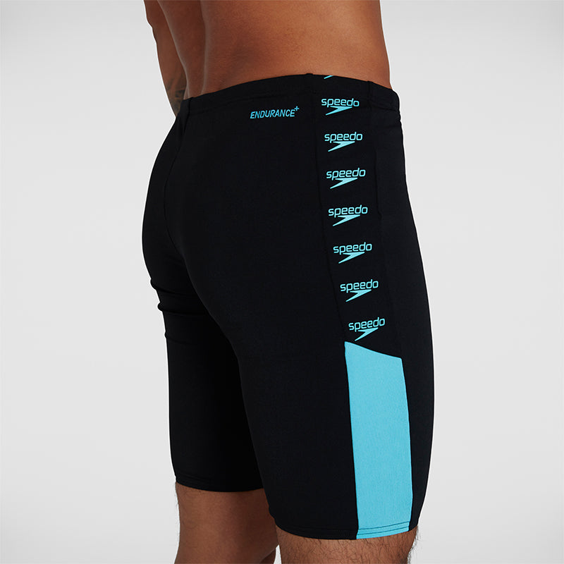 Speedo - Mens Boom Logo Splice Jammer - Black/Light Blue