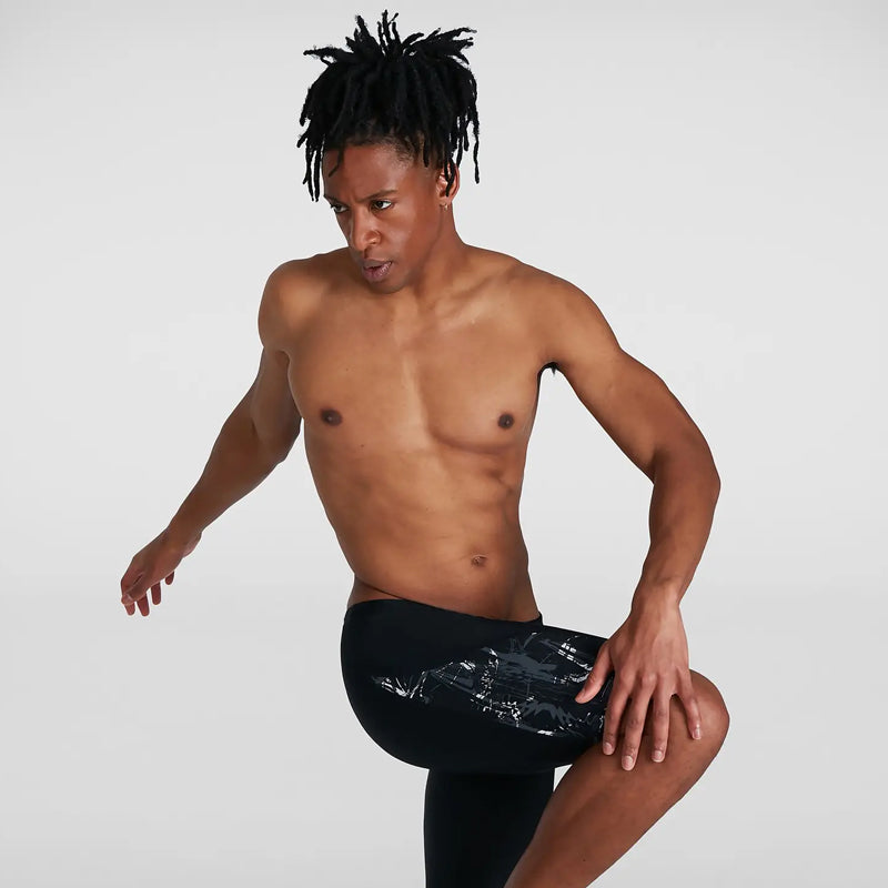 Speedo - Mens Eco Allover V-Cut Jammer - Black/Grey