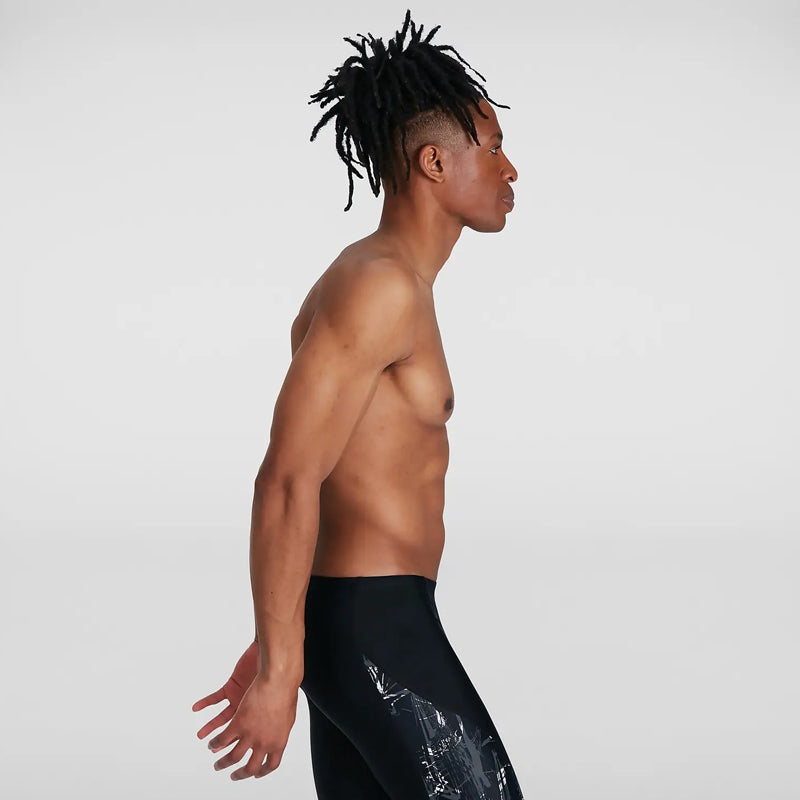 Speedo - Mens Eco Allover V-Cut Jammer - Black/Grey