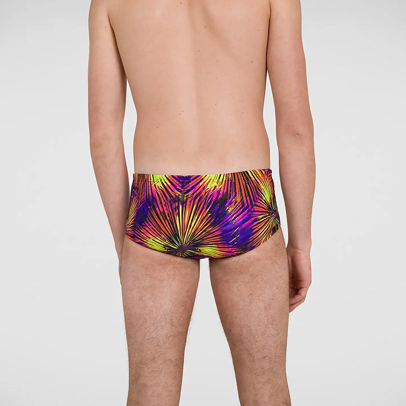 Speedo - Men's Placement Digital 14cm Trunks - Black/Yellow