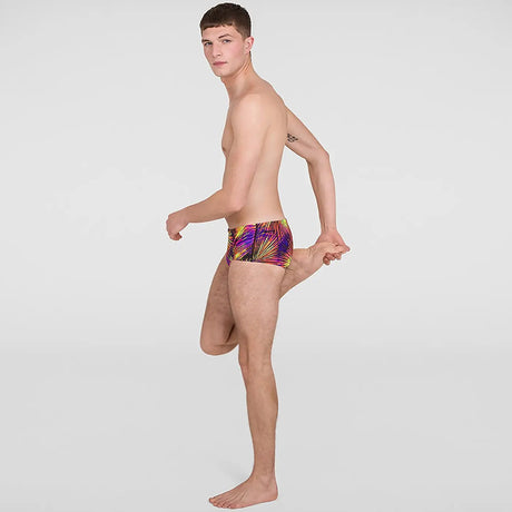 Speedo - Men's Placement Digital 14cm Trunks - Black/Yellow