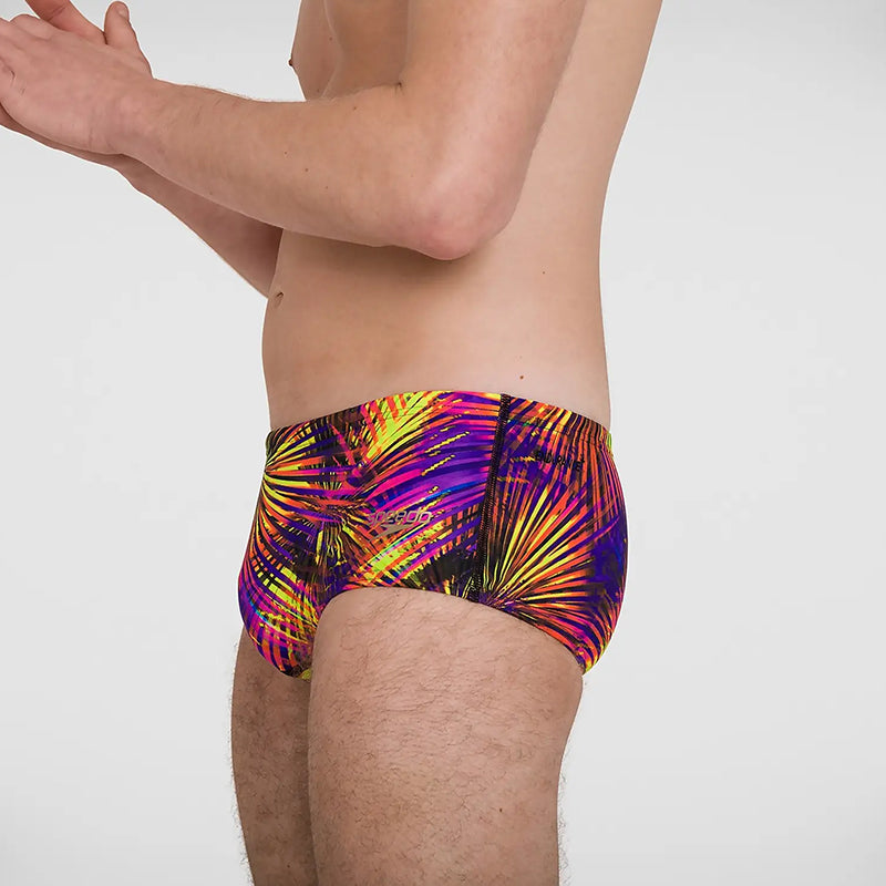 Speedo - Men's Placement Digital 14cm Trunks - Black/Yellow