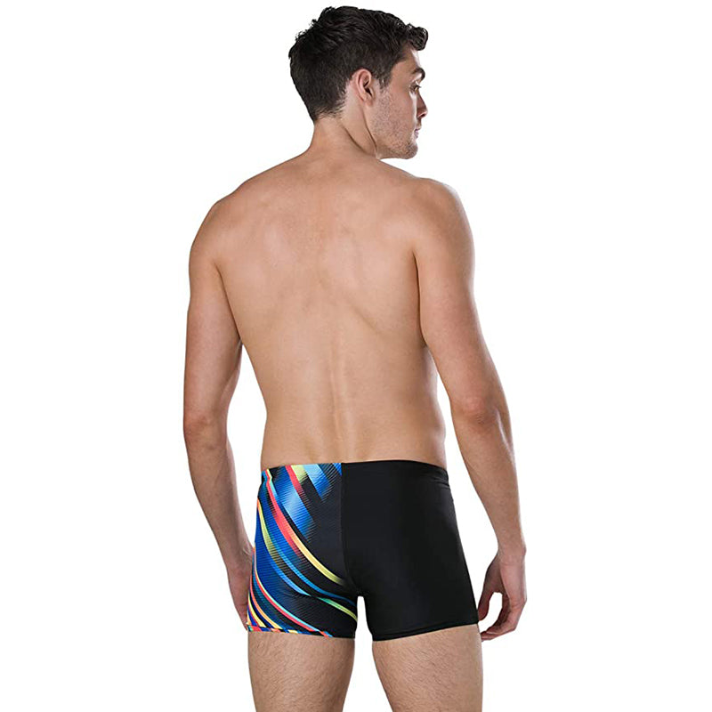 Speedo - Mirrorflash Allover Digital V Panel Aqua Shorts - Black/Psycho Red