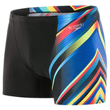 Speedo - Mirrorflash Allover Digital V Panel Aqua Shorts - Black/Psycho Red