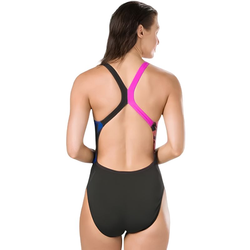 Speedo -  NeonWhizz Placement Digital Powerback Competition Swimsuit